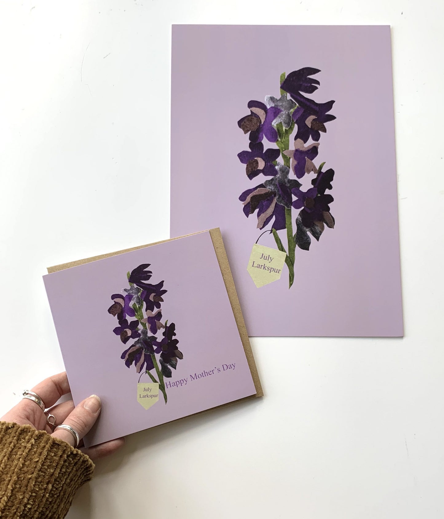 Floral print for July- Larkspur