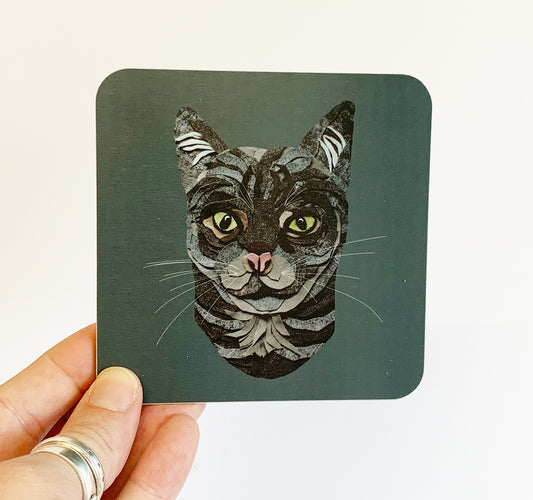 Grey Cat Coaster