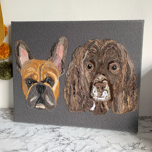 Commission Two Pet Portrait canvas without names