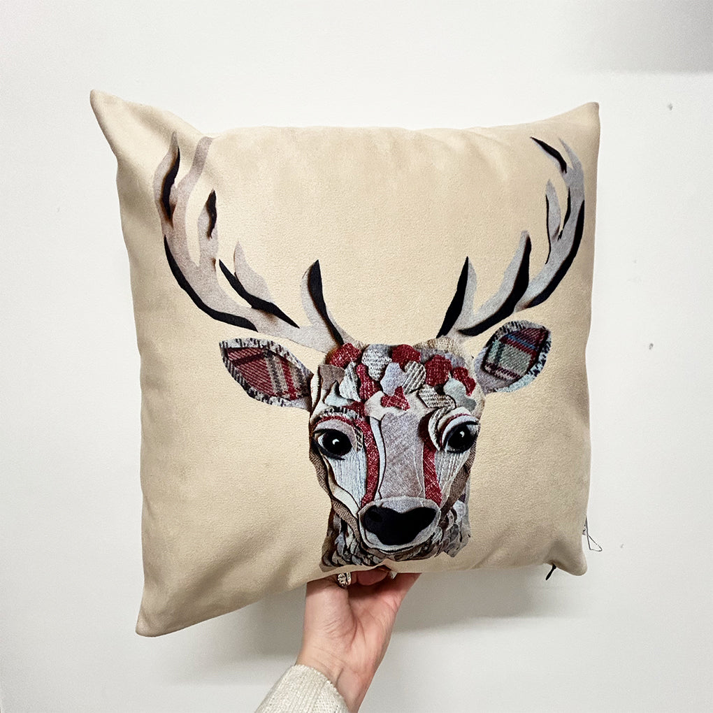 Velvet Stag Cushion