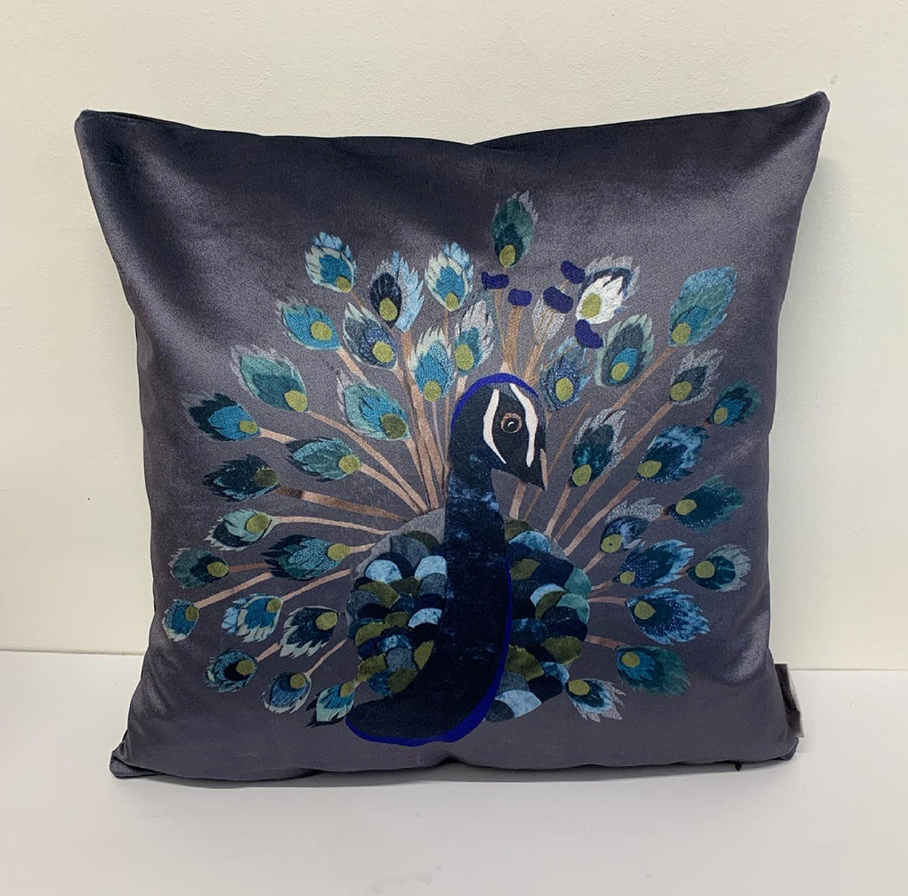 Peacock Cushion Velvet