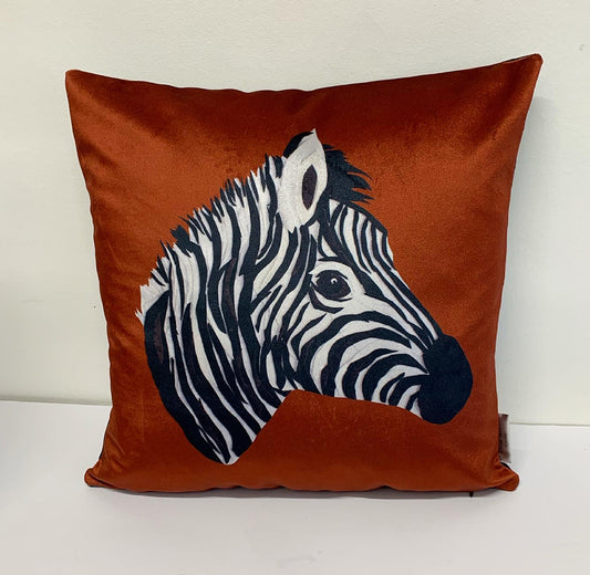 Zebra Cushion Velvet