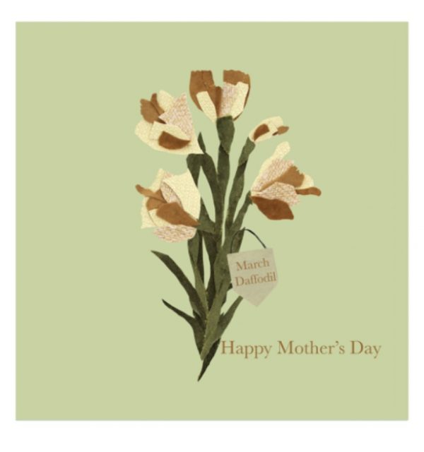 March Daffodil Mother's Day greetings card