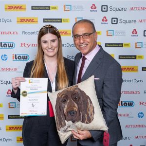 Theo Paphitis with Cushy Paws pet Portrait Cushion