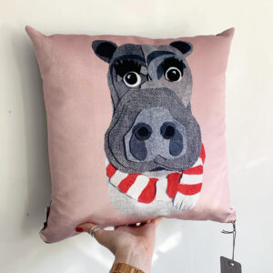 Pink Hippo Cushion
